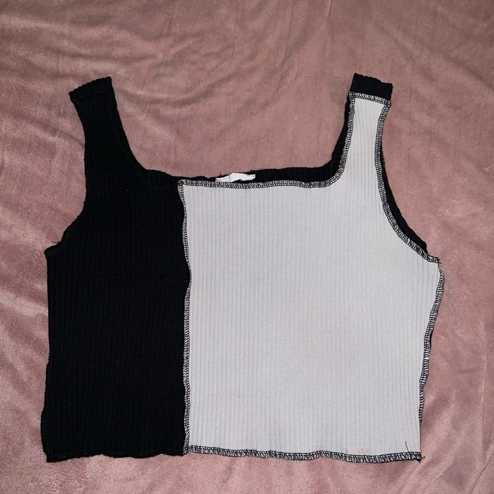 Black and Grey Colorblock Tanktop